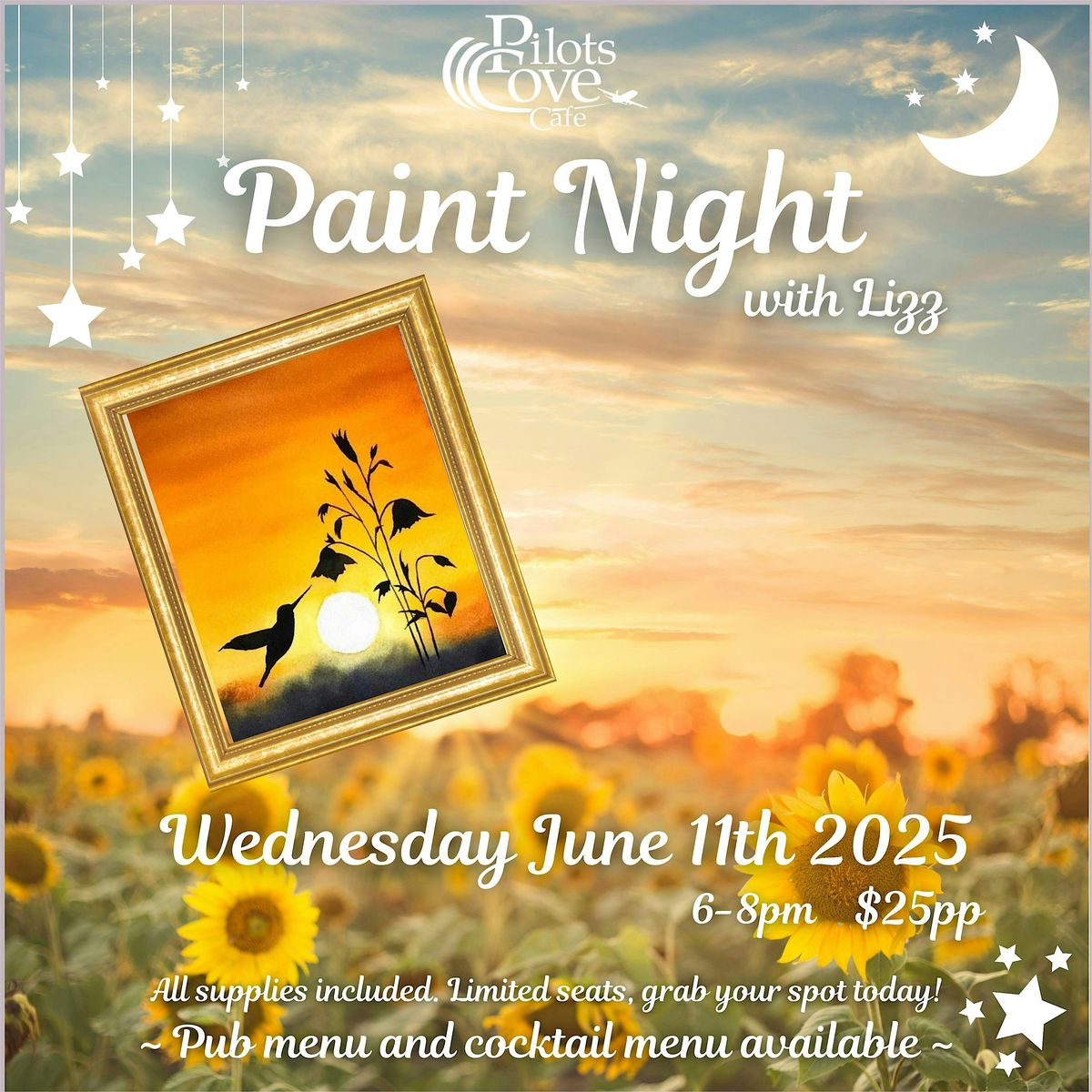 Paint Night with Lizz at Pilots Cove Cafe!, 18 June | Event in Sanford | AllEvents