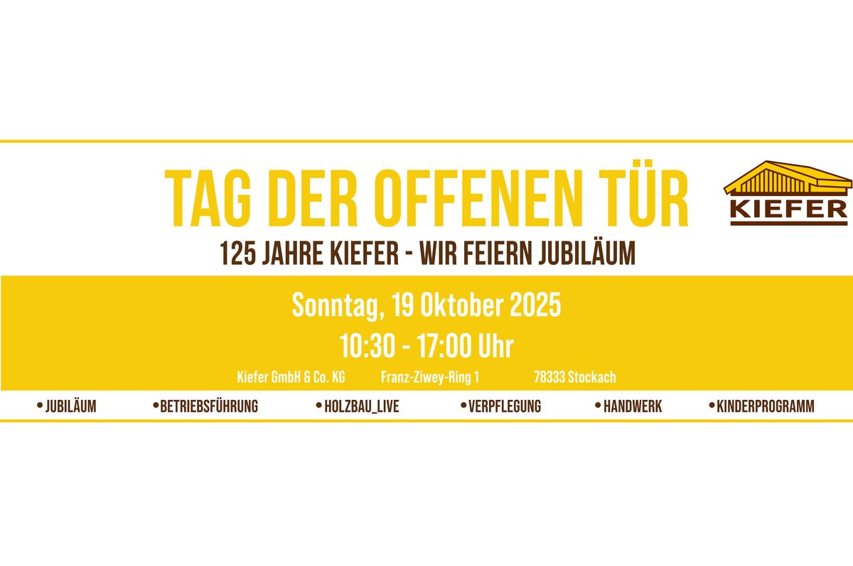 125 Jahre Kiefer Holzbau – Tag der offenen Tür, 19 October | Event in Stockach | AllEvents