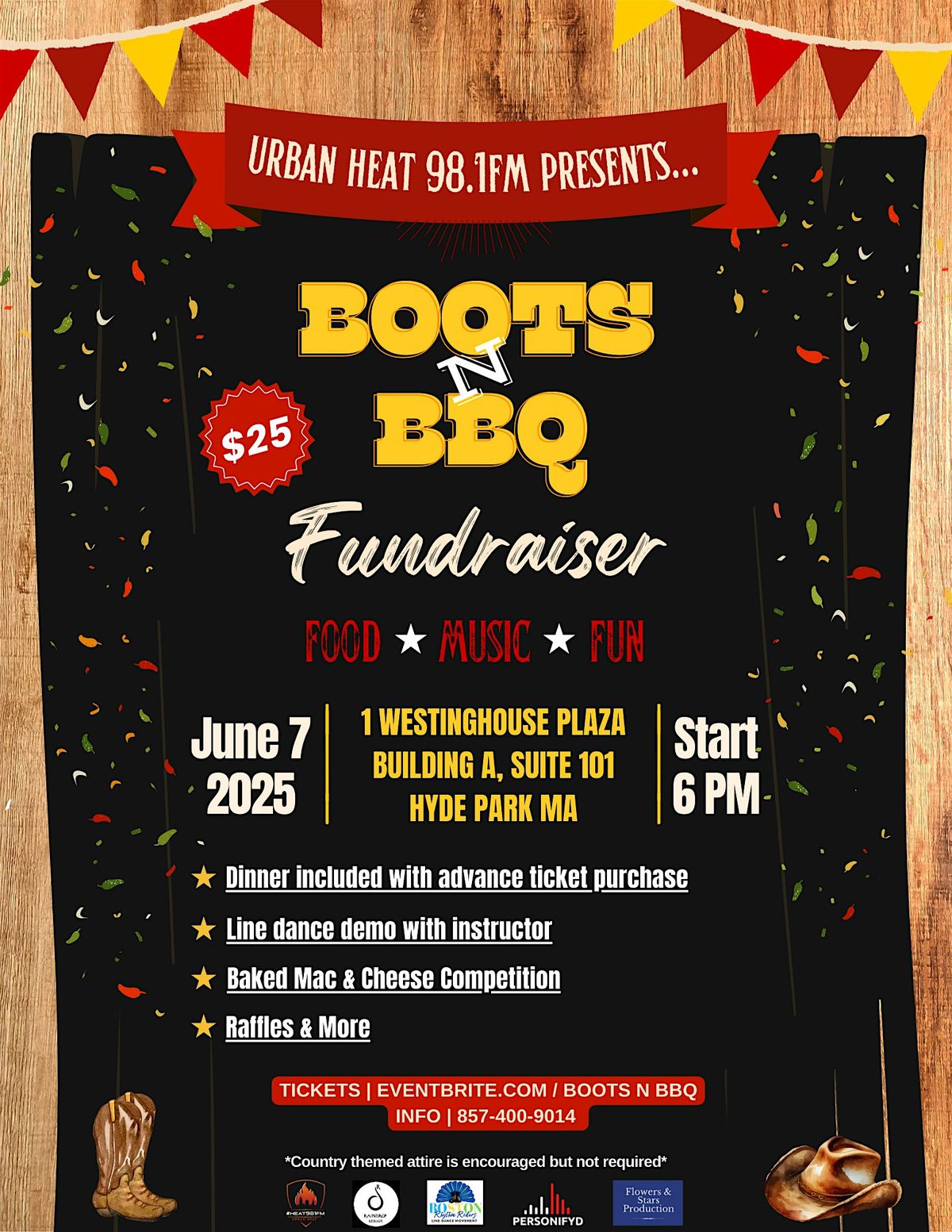 Urban Heat 98.1FM presents… A “Boots 'n BBQ” Fundraiser!, 7 June | Event in Boston | AllEvents
