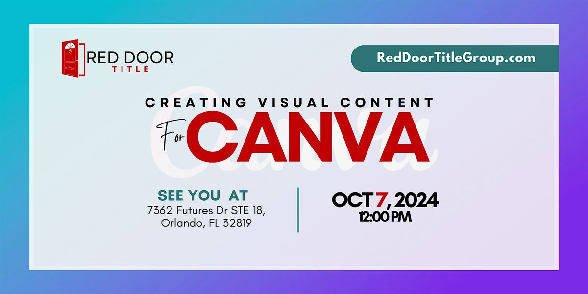 Creating Visual Content for Canva, 7 October | Event in Orlando | AllEvents