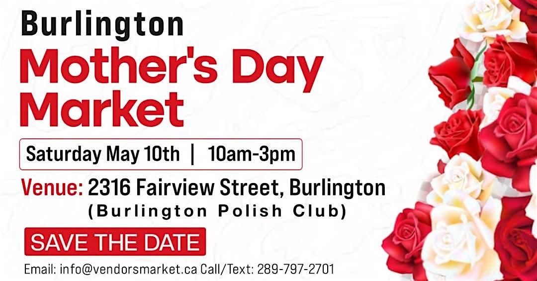 Burlington Mother's Day Market, 10 May | Event in Burlington | AllEvents