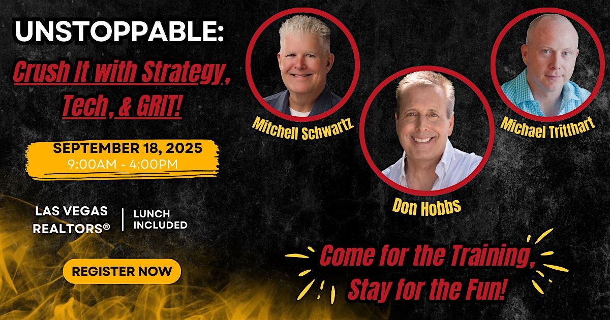 Unstoppable: Crush It with Strategy, Tech, & GRIT!  I  Las Vegas, NV, 18 September | Event in Las Vegas