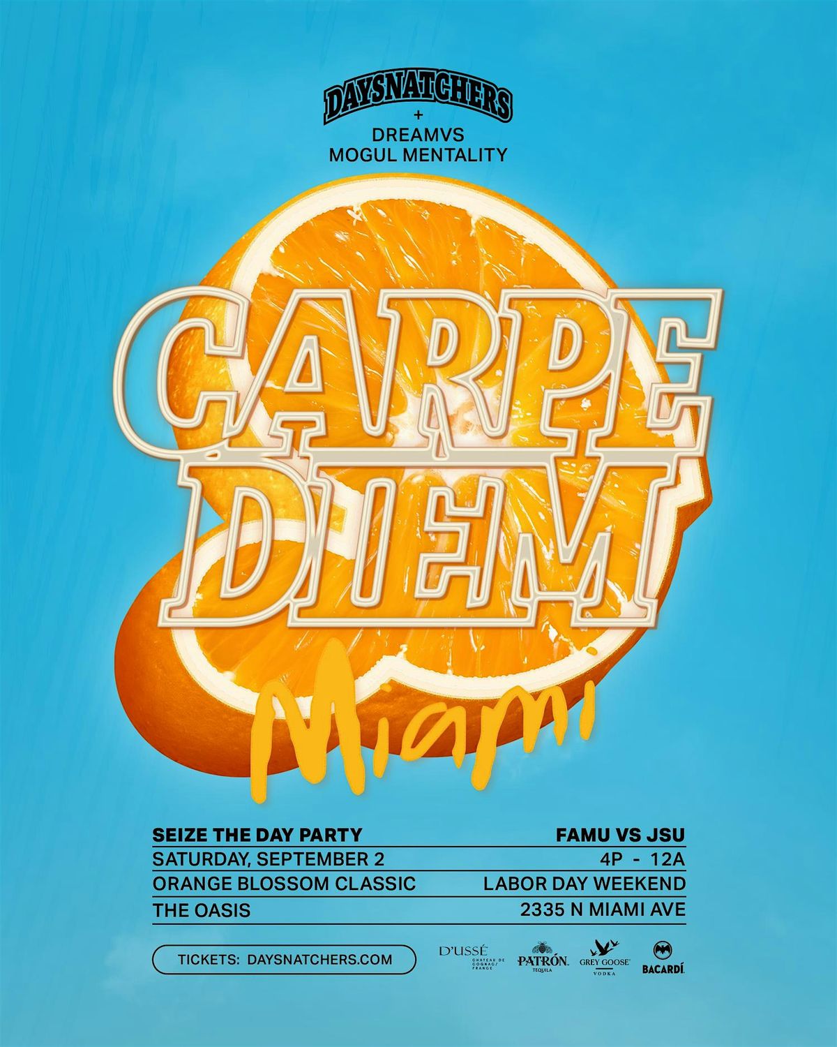 Carpe Diem Day Party: FAMU vs Howard + UM  vs Notre Dame, 31 August | Event in Miami | AllEvents