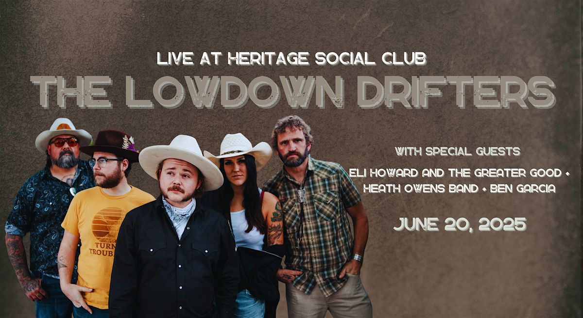 The Lowdown Drifters | LIVE AT HERITAGE SOCIAL CLUB, 20 June | Event in Boise | AllEvents