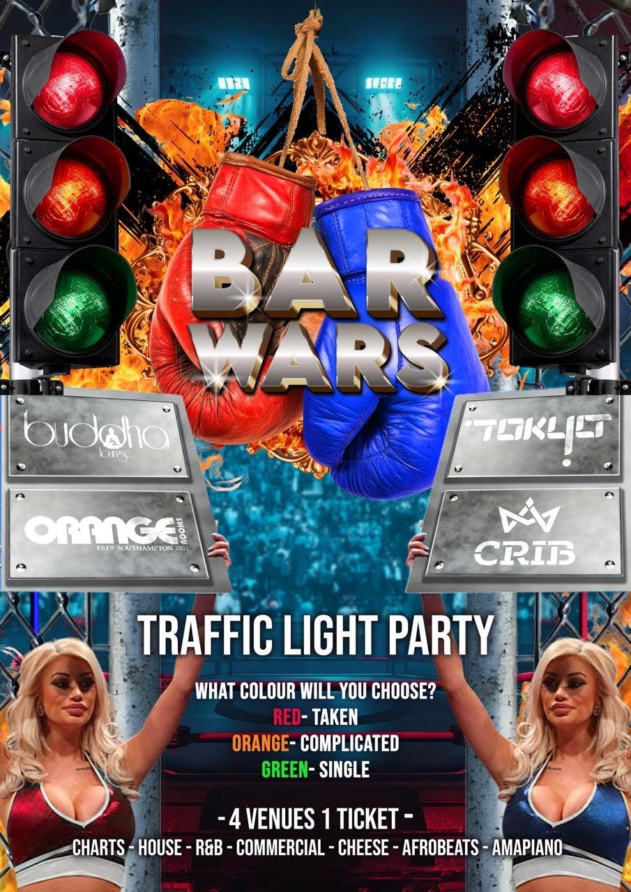 🚦BAR WARS TRAFFIC LIGHT PARTY 4 VENUES 1 TICKET🚦, 25 September | Event in Southampton | AllEvents
