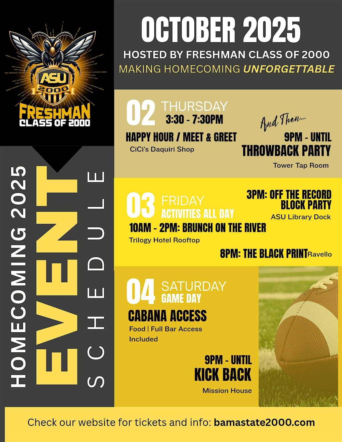 Freshman 2000 Game Day Cabana, 4 October | Event in Montgomery | AllEvents