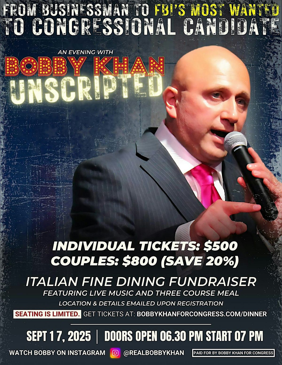 Bobby Khan Unscripted, 22 October | Event in Las Vegas | AllEvents