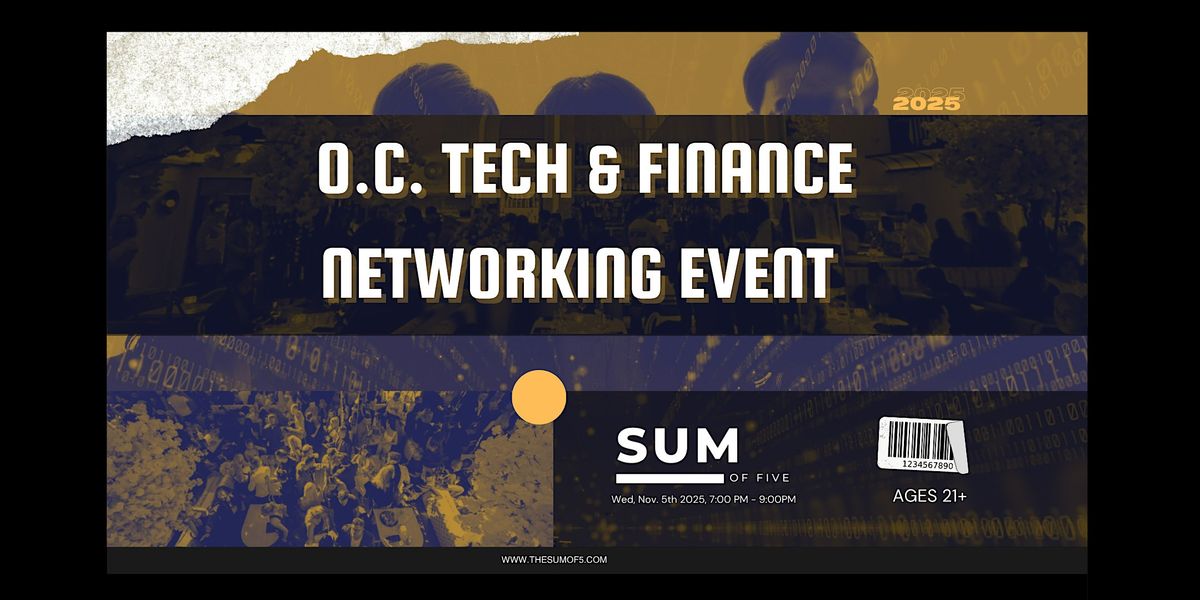 Orange County Tech & Finance Networking Event, 5 November | Event in Costa Mesa | AllEvents