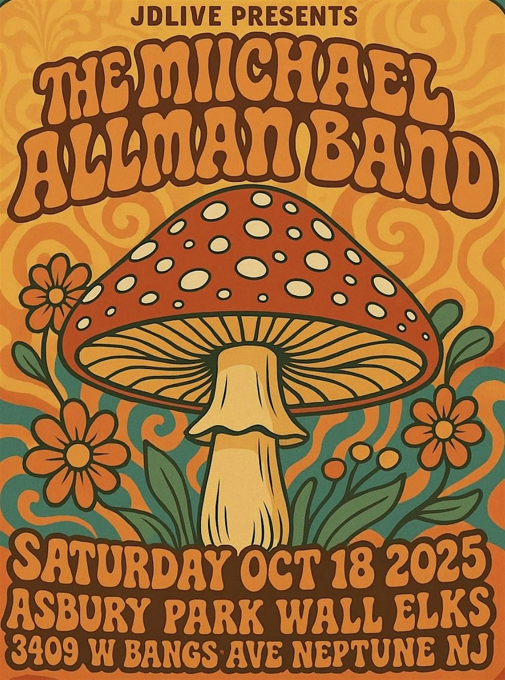 JDLive Presents The Michael Allman Band Sat Oct 18 2025 at Asbury Wall Elks, 18 October | Event in Neptune City