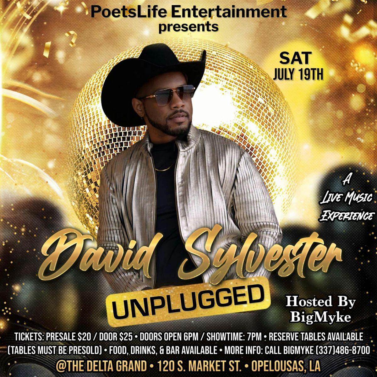 David Sylvester UNPLUGGED: A Live Music Experience, 19 July | Event in Opelousas | AllEvents
