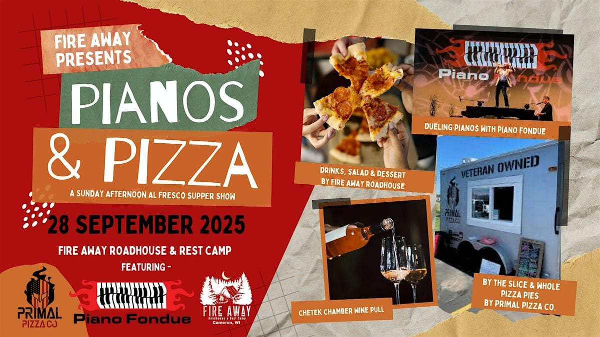 Pianos & Pizza: A Sunday Afternoon Al Fresco Supper Show, 28 September | Event in Cameron | AllEvents