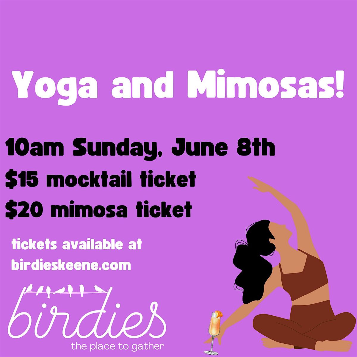 Yoga and Mimosas 6/8, 8 June | Event in Keene | AllEvents