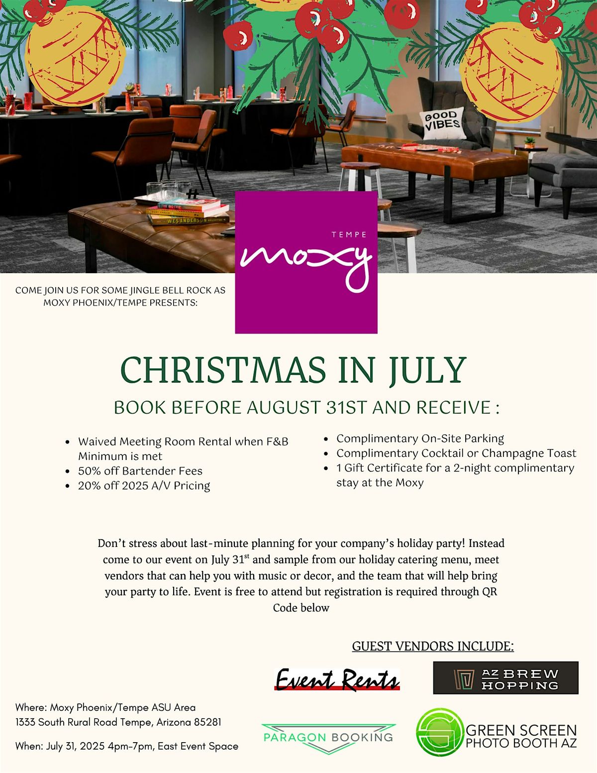 Christmas in July at the Moxy Phoenix/Tempe Hotel, 31 July | Event in Tempe | AllEvents