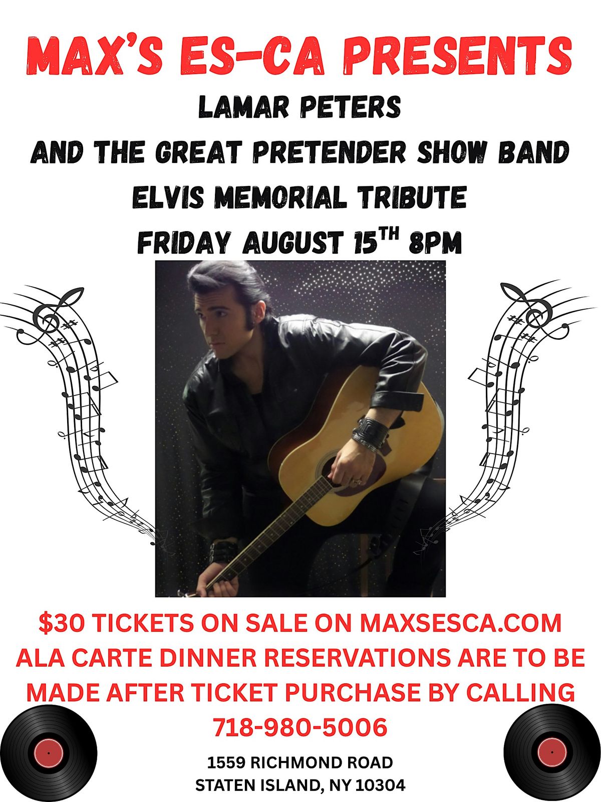 Elvis the King- Lamar Peters & The Great Pretender Show Band, 15 August | Event in Staten Island | AllEvents
