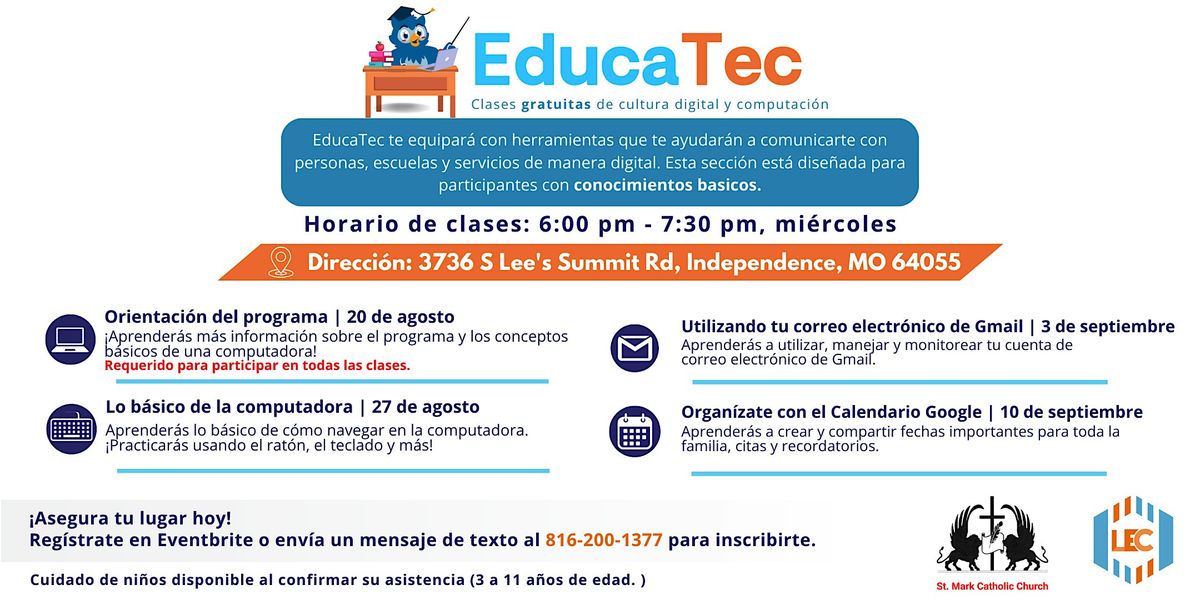 (San Marcos) EducaTec - Clases gratuitas de cultura digital y computación, 20 August | Event in Independence