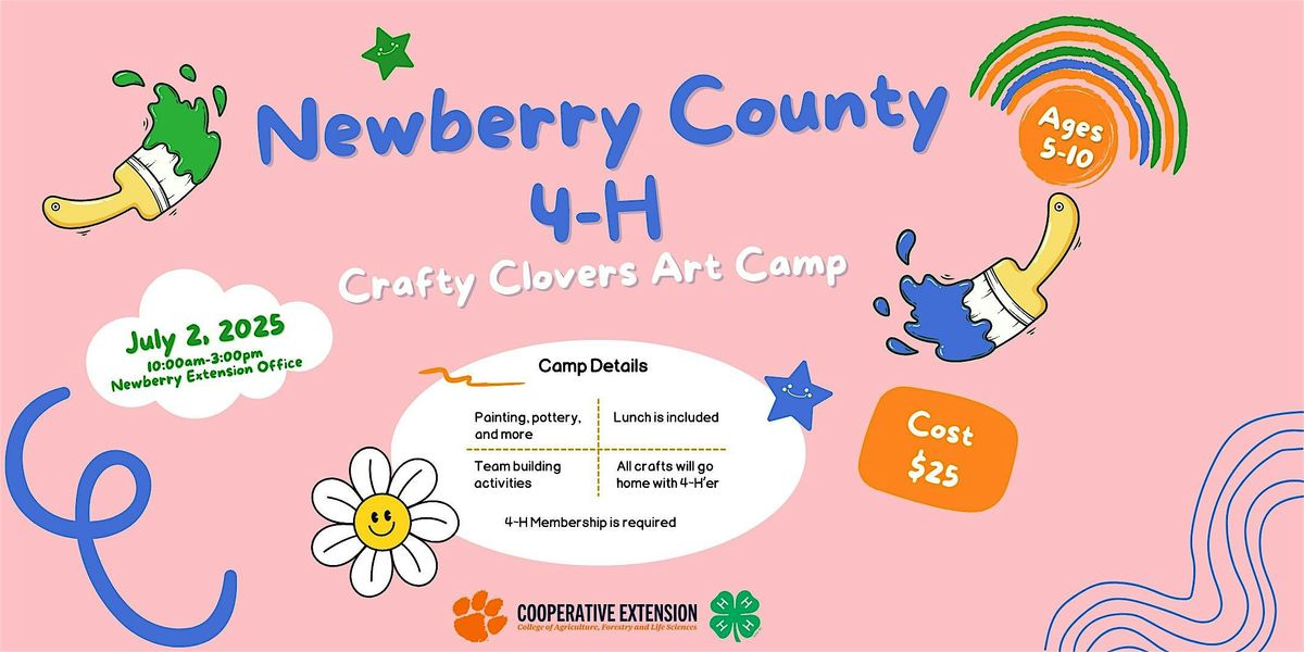 Newberry County Clover Crafters Camp, 2 July | Event in Newberry | AllEvents