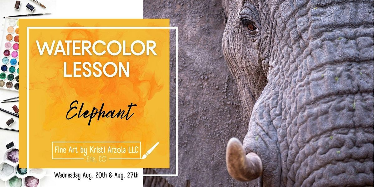Elephant – 2 Day Watercolor Lesson (Ages 10+), 20 August | Event in Erie | AllEvents