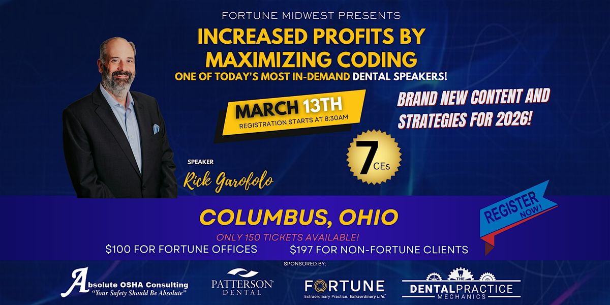 Rick Garofolo - Increased Profits by Maximizing Coding, 13 March | AllEvents