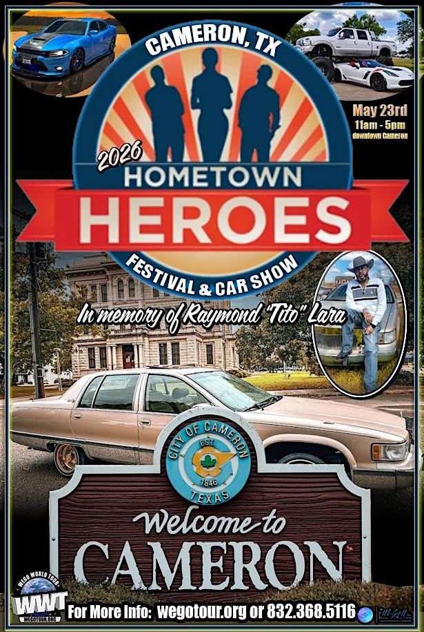 HomeTown Heroes Car Show '26, 23 May | Event in Cameron | AllEvents