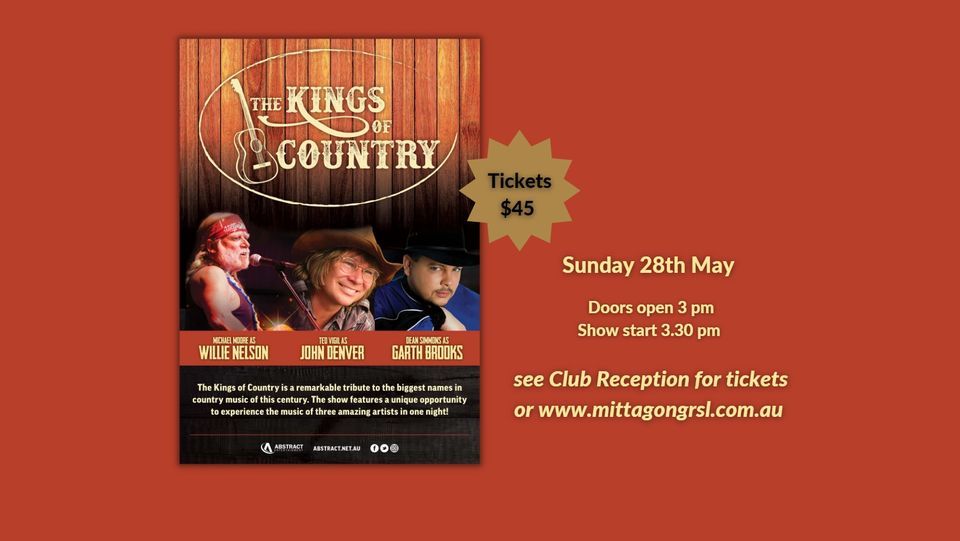 The Kings of Country, Mittagong RSL Club, Berkeley, May 28 2023 AllEvents.in