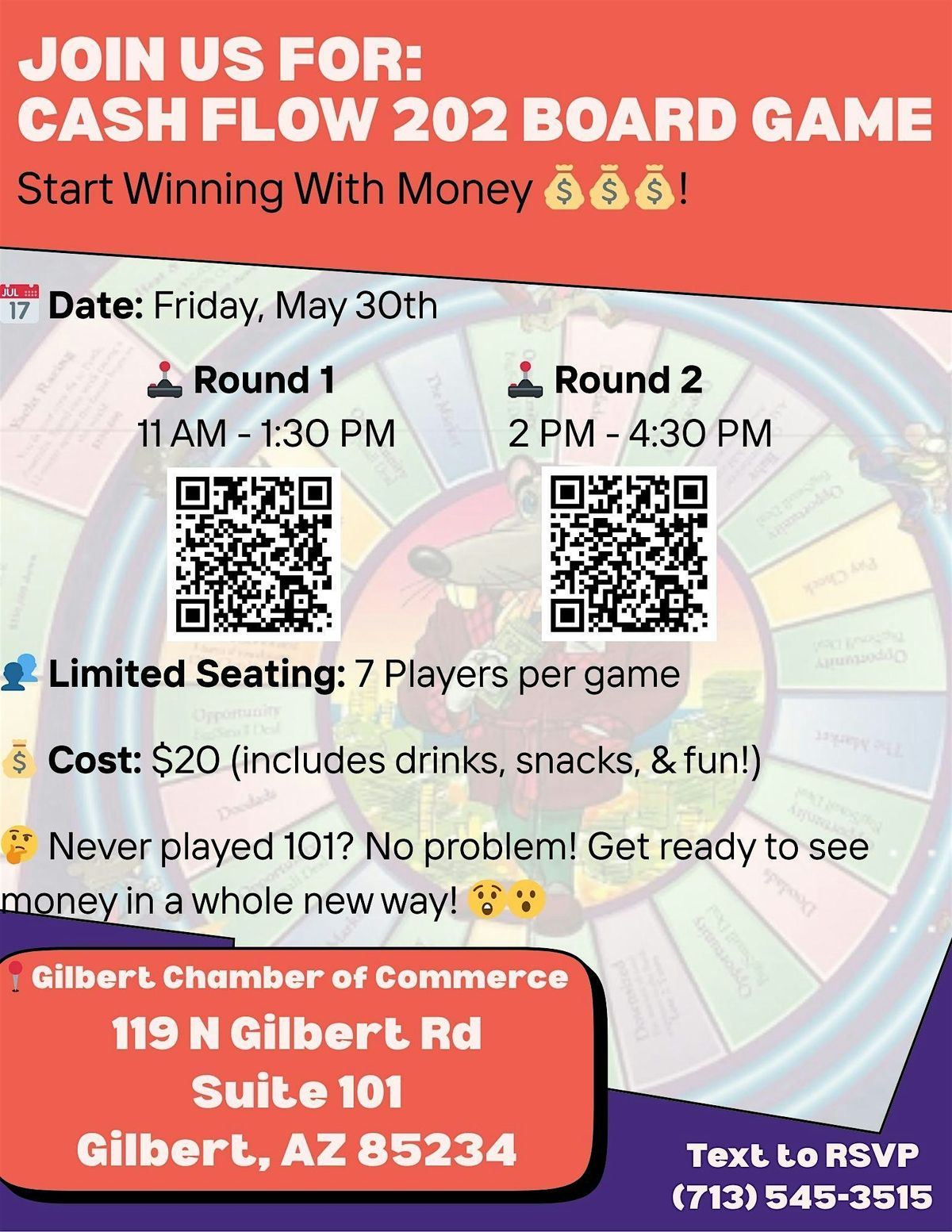 Cash Flow 202 Board Game Event: Round 2, 30 May | Event in Gilbert | AllEvents