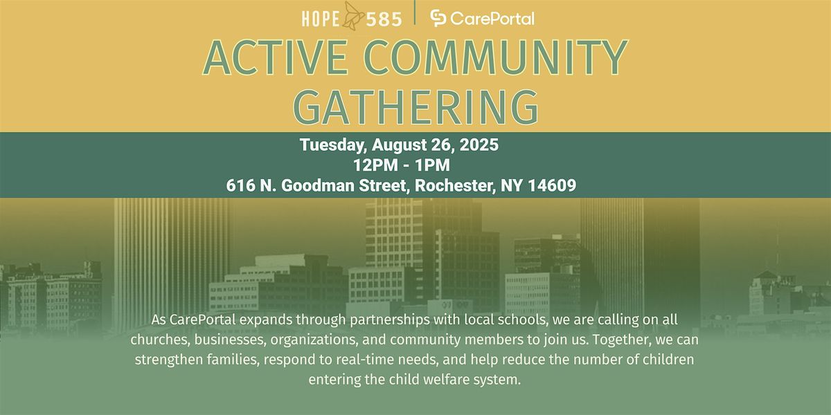 HOPE585's Active Community Gathering, 26 August | Event in Rochester | AllEvents