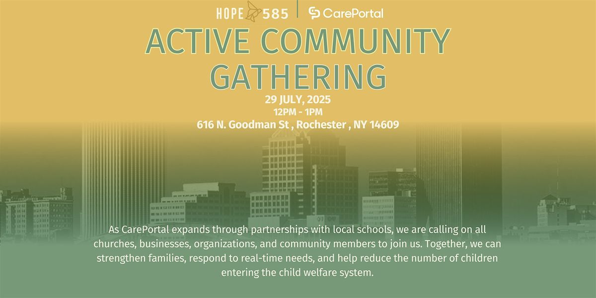 HOPE585's Active Community Gathering, 29 July | Event in Rochester | AllEvents