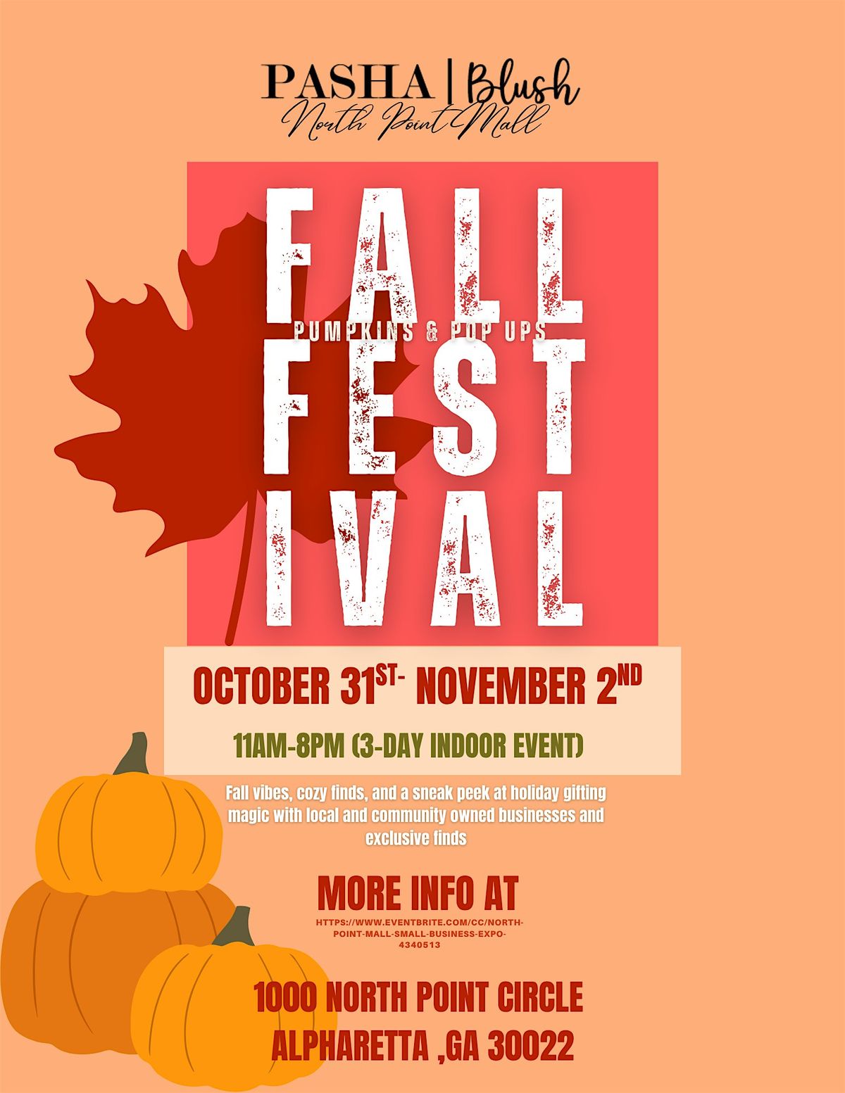 Pumpkins & Pop-Ups: Fall Fest + Holiday Preview, 31 October | Event in Alpharetta | AllEvents