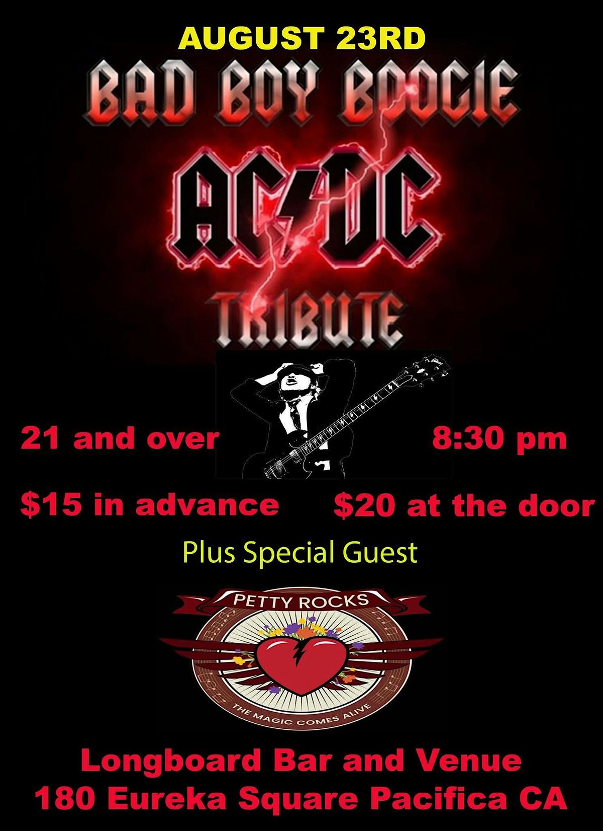 BAD BOY BOOGIE TRIBUTE TO AC/DC w/special guest PETTY ROCKS, 23 August | Event in Pacifica | AllEvents