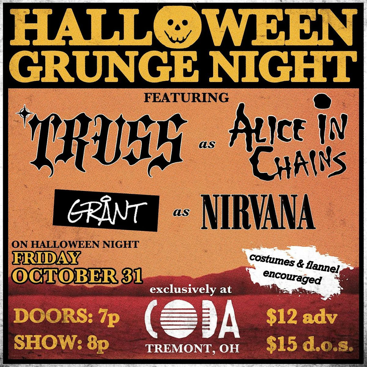 Halloween Grunge Night at CODA with TRUSS & GRÅNT, 31 October | Event in Cleveland | AllEvents