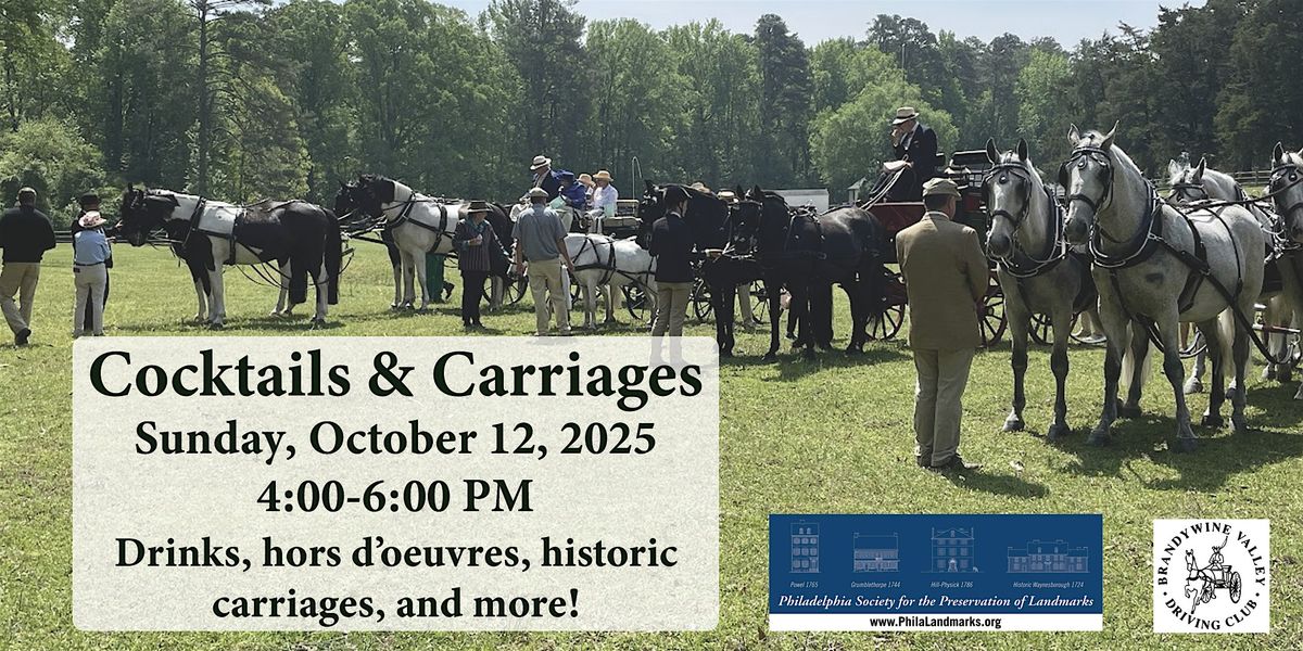 Cocktails & Carriages, 12 October | Event in Paoli | AllEvents