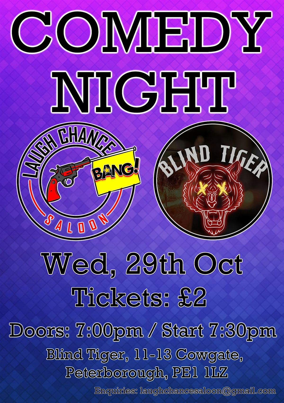Comedy at Blind Tiger, Peterborough | Event in Peterborough | AllEvents
