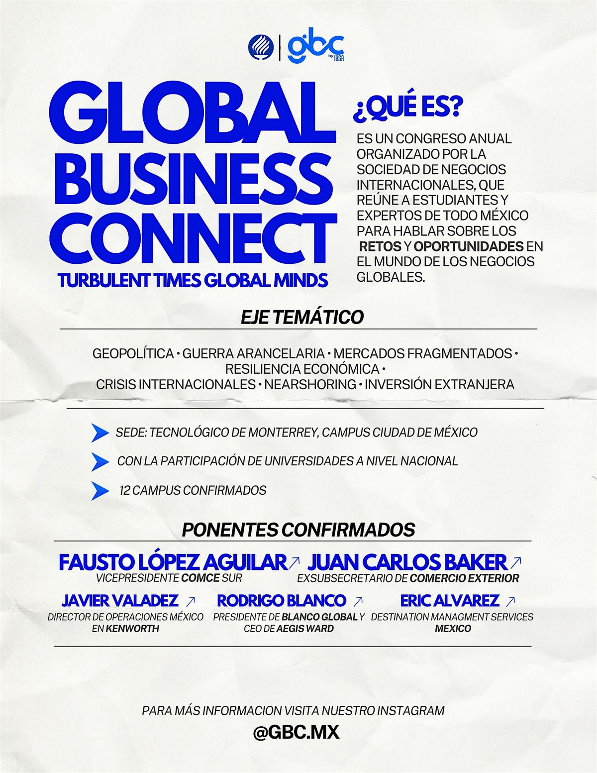 GBC Turbulent Times Global Minds, 14 November | Event in Ciudad de México | AllEvents