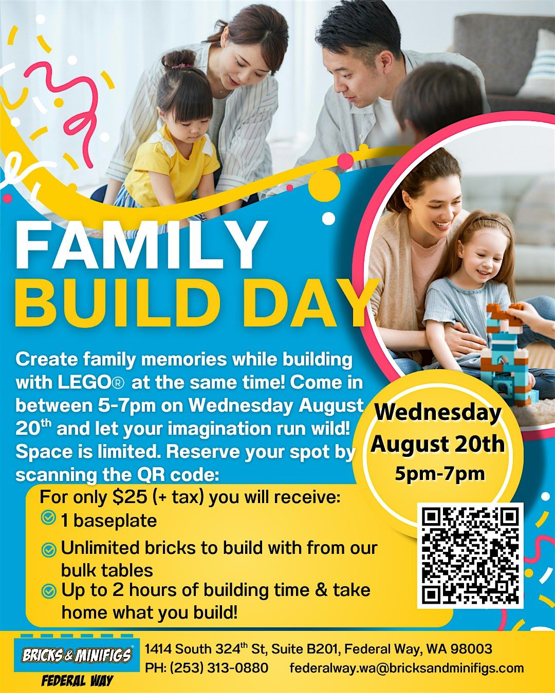 FAMILY BUILD TIME, 16 October | Event in Federal Way | AllEvents