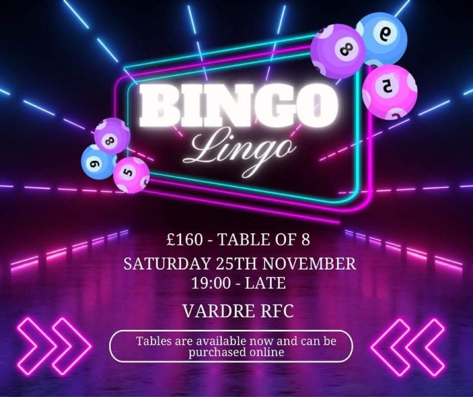 Vardre Bingo Lingo, Vardre Rugby Club, Swansea, November 25 2023