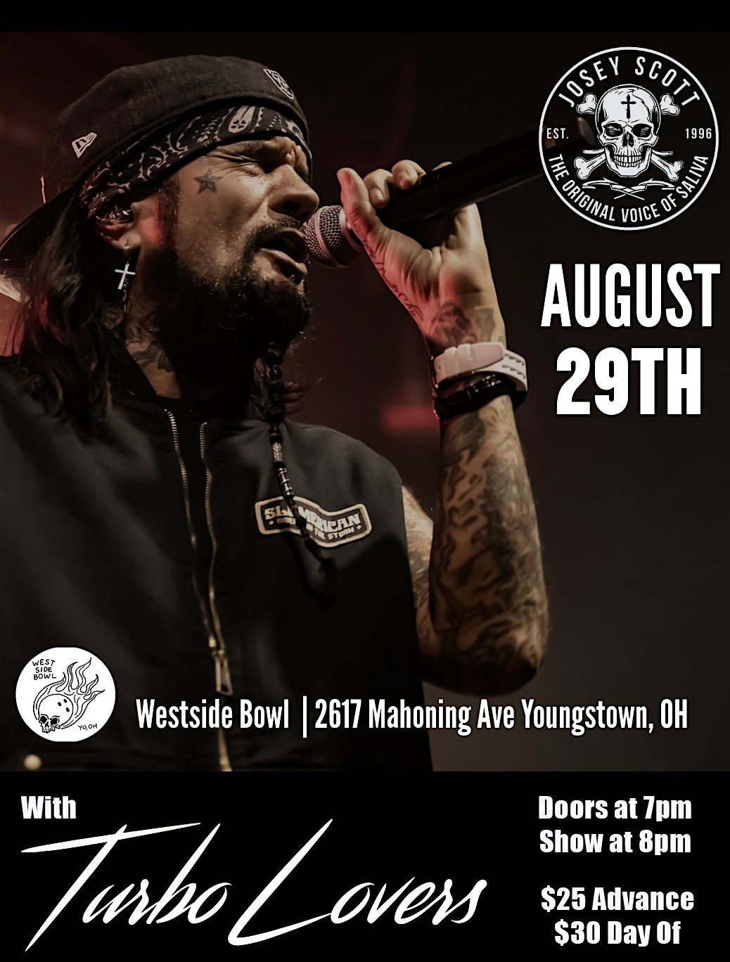 Josey Scott/Turbo Lovers, 29 August | Event in Youngstown | AllEvents