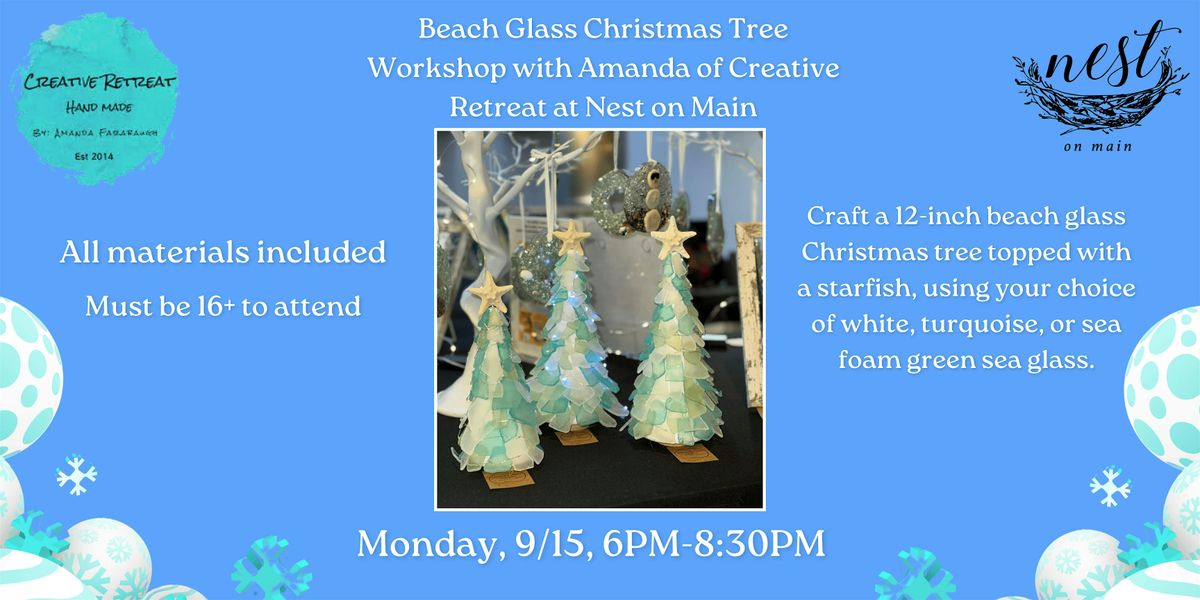 Beach Glass Christmas Tree Workshop with Amanda of Creative Retreat, 15 September | Event in Northport | AllEvents