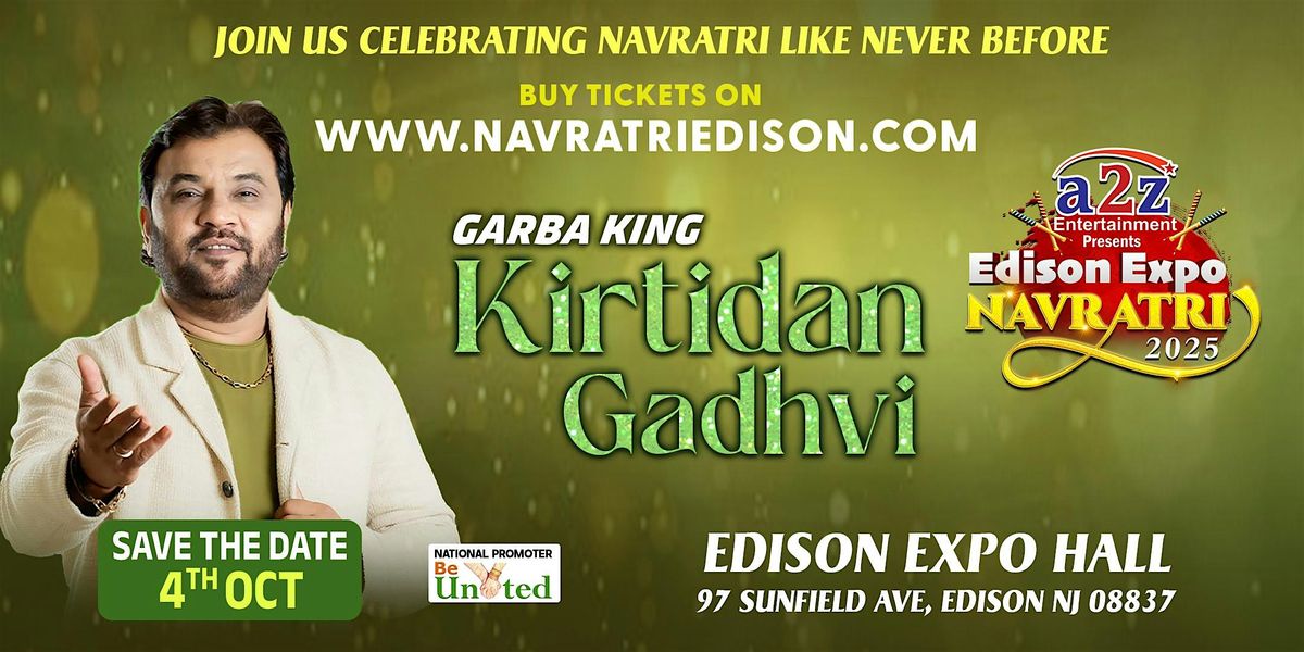 Navratri Festival of New Jersey With  Kirtidan Gadhvi @ EDISON EXPO, 4 October | Event in Edison | AllEvents