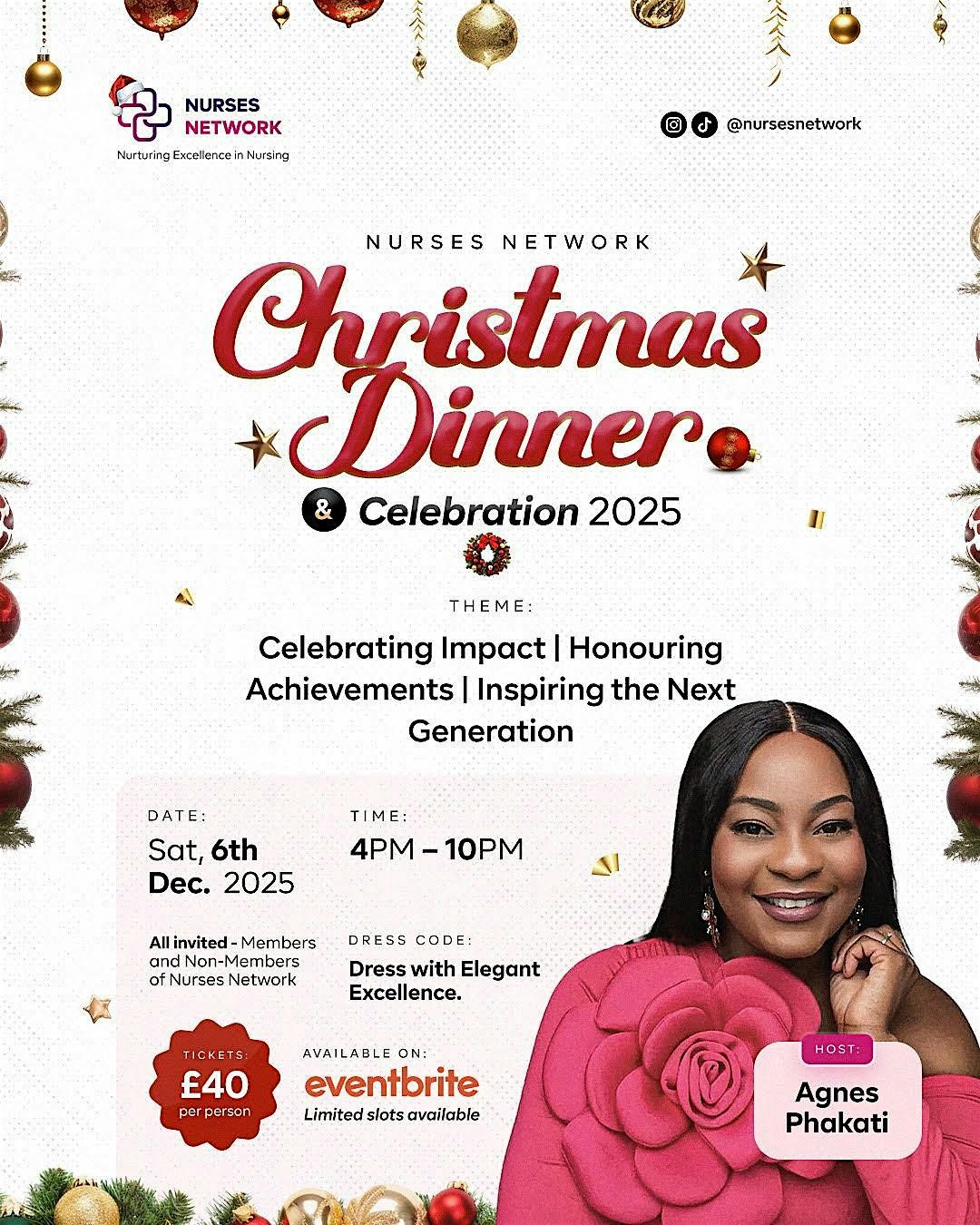 Nurses Network Christmas Dinner & Celebration 2025, 6 December | Event in Luton | AllEvents