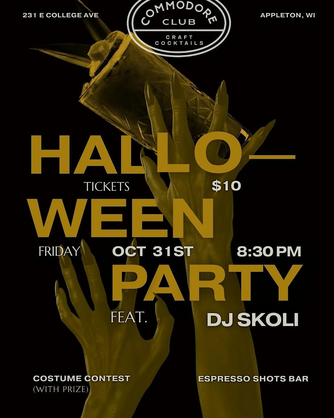 Halloween At Commodore Club, 31 October | Event in Appleton | AllEvents