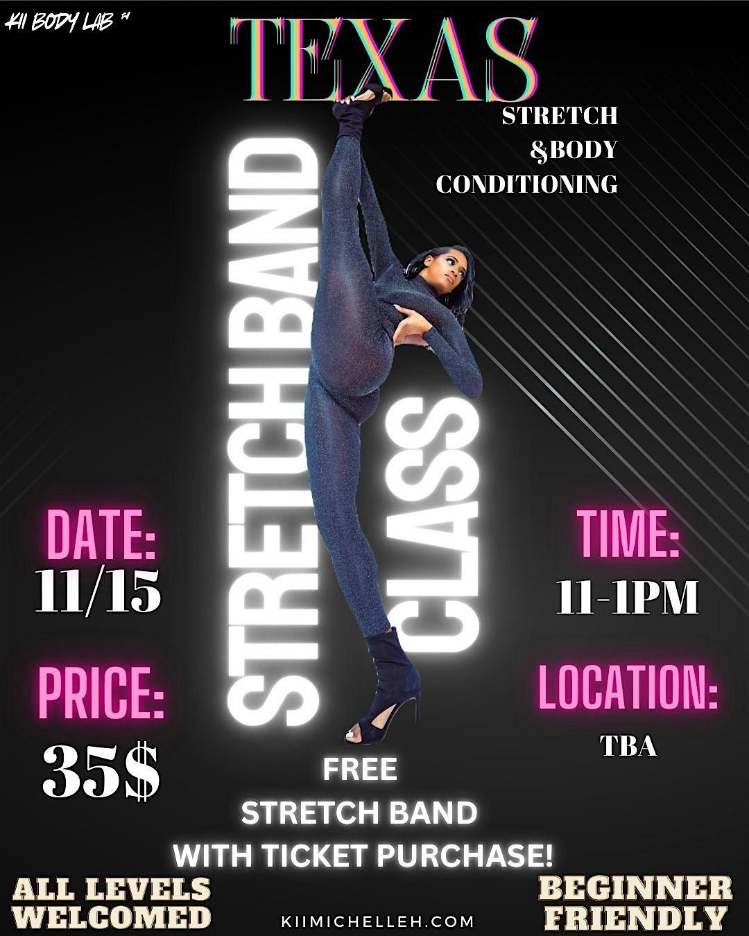TEXAS | STRETCH BAND FLEXIBILITY CLASS, 15 November | Event in Houston | AllEvents
