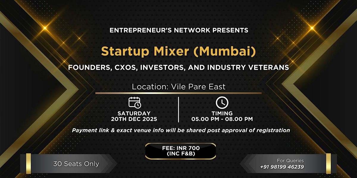 Startup Mixer (Mumbai), 20 December | Event in Mumbai | AllEvents