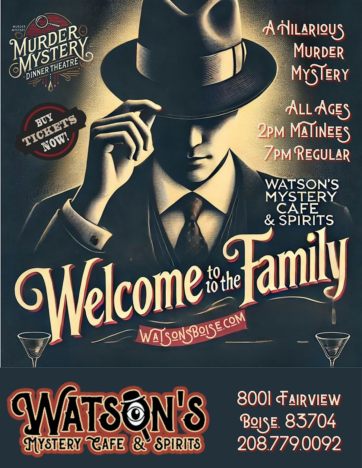 M**der Mystery: Welcome to the Family, 31 May | Event in BOISE | AllEvents