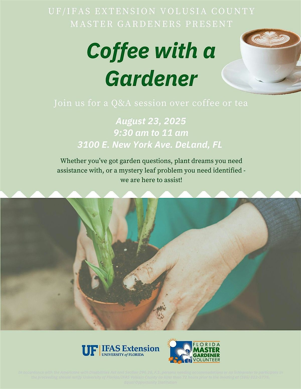 Coffee with a Gardener, 23 August | Event in DeLand | AllEvents