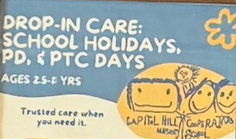 Drop-IN Care: School Holidays, PD, & PTC Days 10/9, 10/10, and 10/13, 9 October | Event in Washington