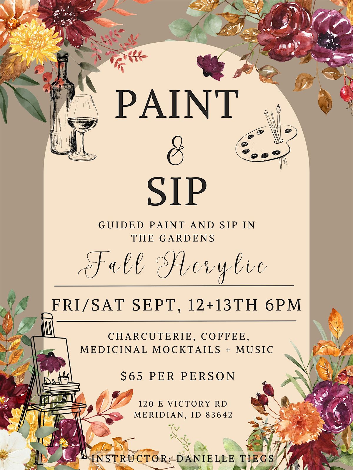 September Paint & Sip (Saturday), 13 September | Event in Meridian | AllEvents