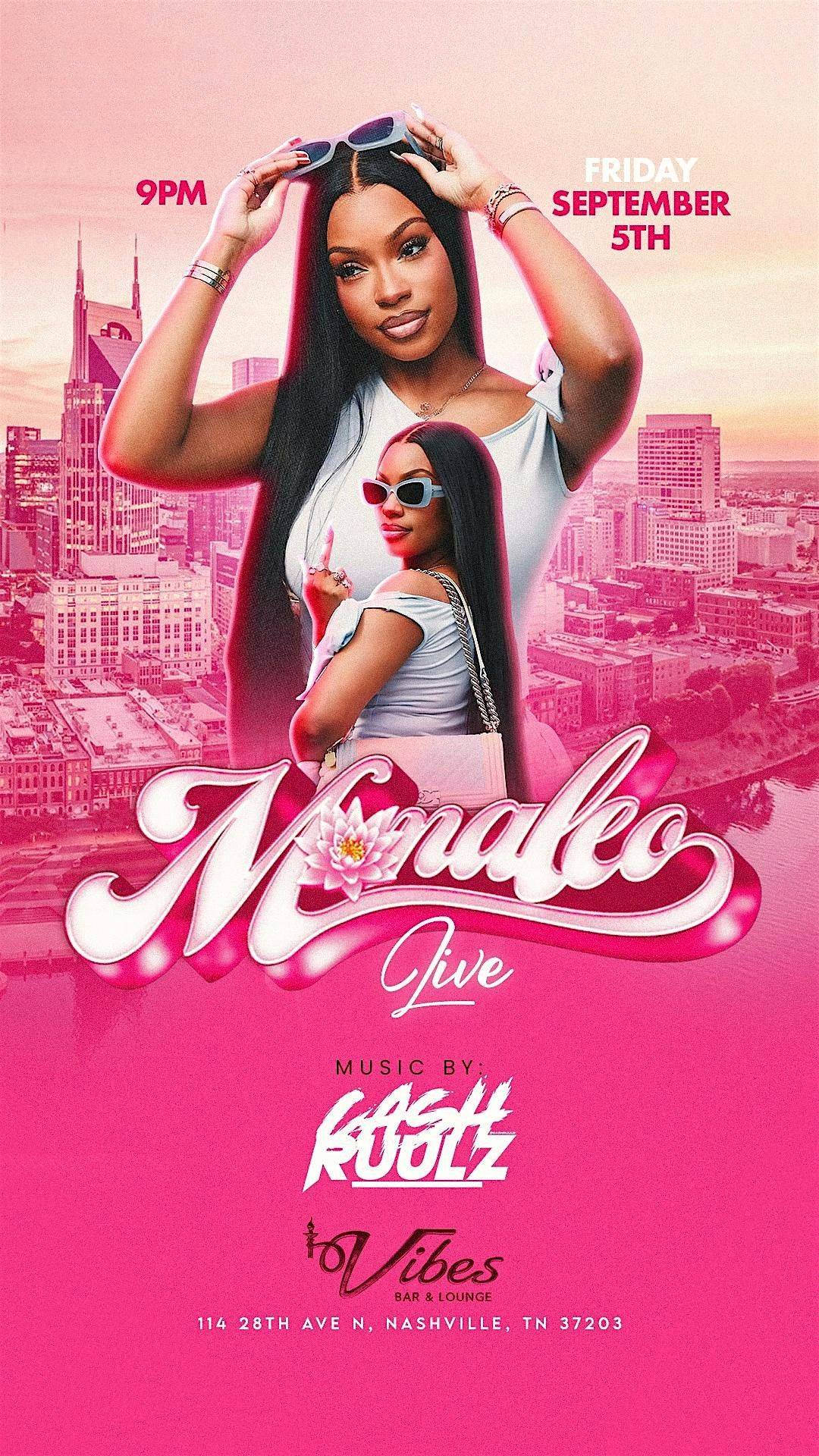 Monaleo Live at Vibes Bar & Lounge, 5 September | Event in Nashville | AllEvents