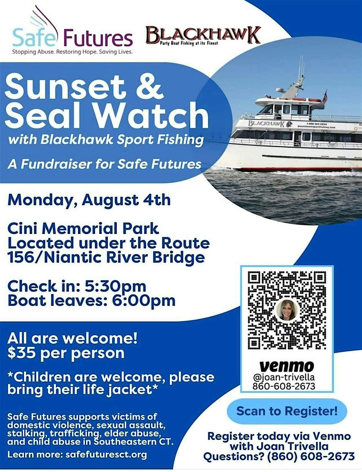 Sunset & Seal Watch Benefit, 4 August | Event in Niantic | AllEvents