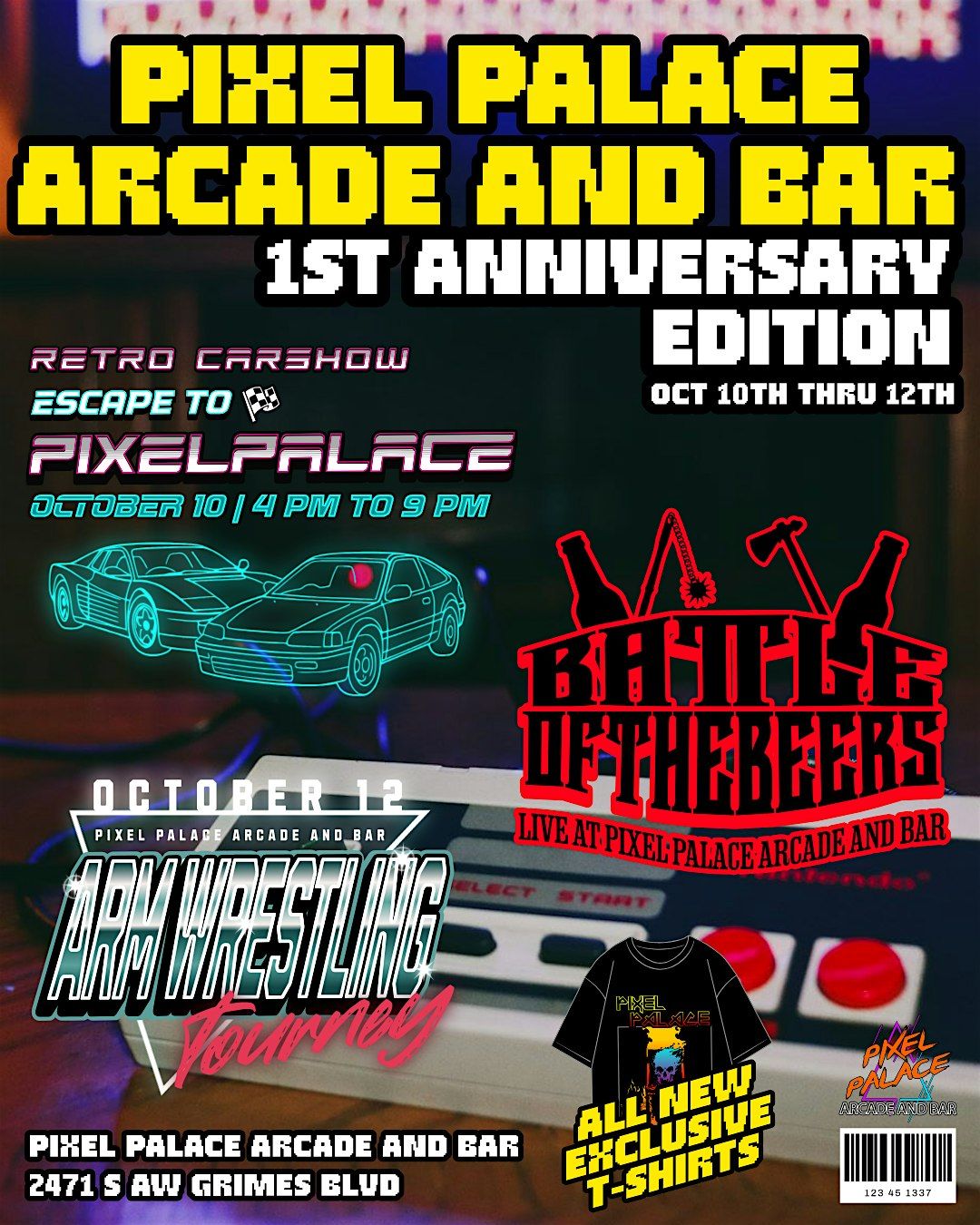1-YEAR ANNIVERSARY PARTY! @ Pixel Palace Arcade and Bar, 11 October | Event in Round Rock | AllEvents