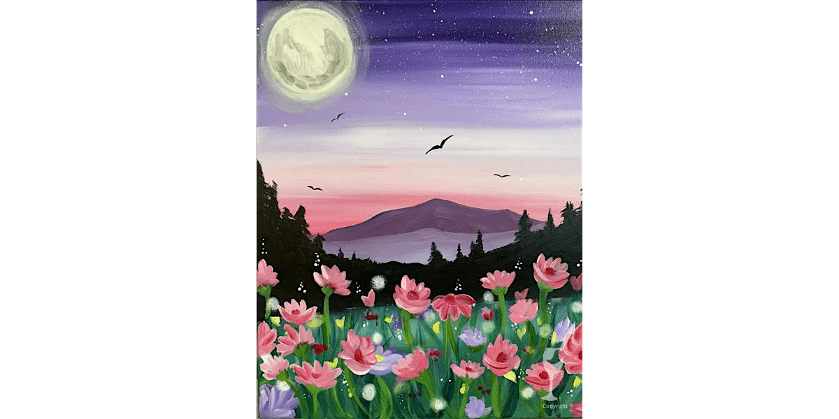 Nighttime Meadow - Paint and Sip in Houston | Classpop!™, 24 August | Event in Baytown | AllEvents